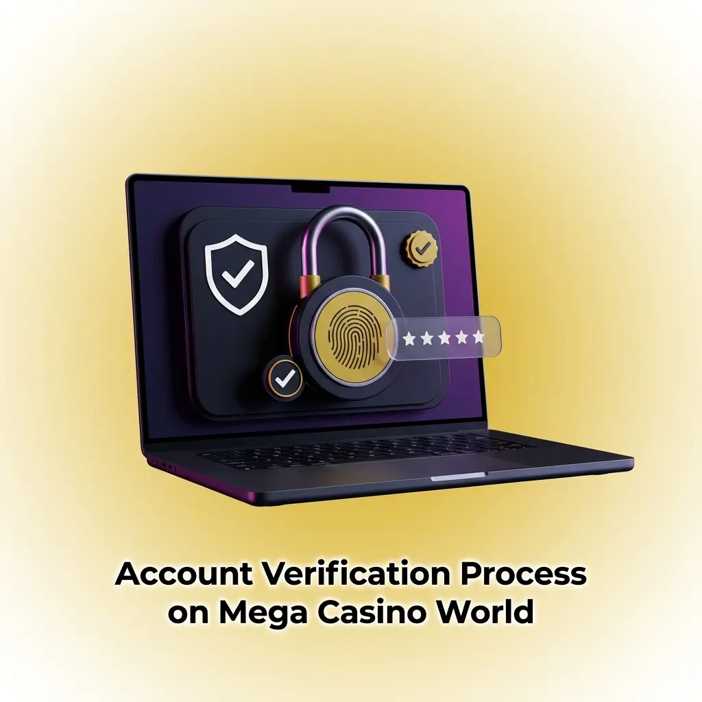Account verification steps on Mega Casino World: ID upload, selfie, and payment proof for secure withdrawals above 20,000 BDT.