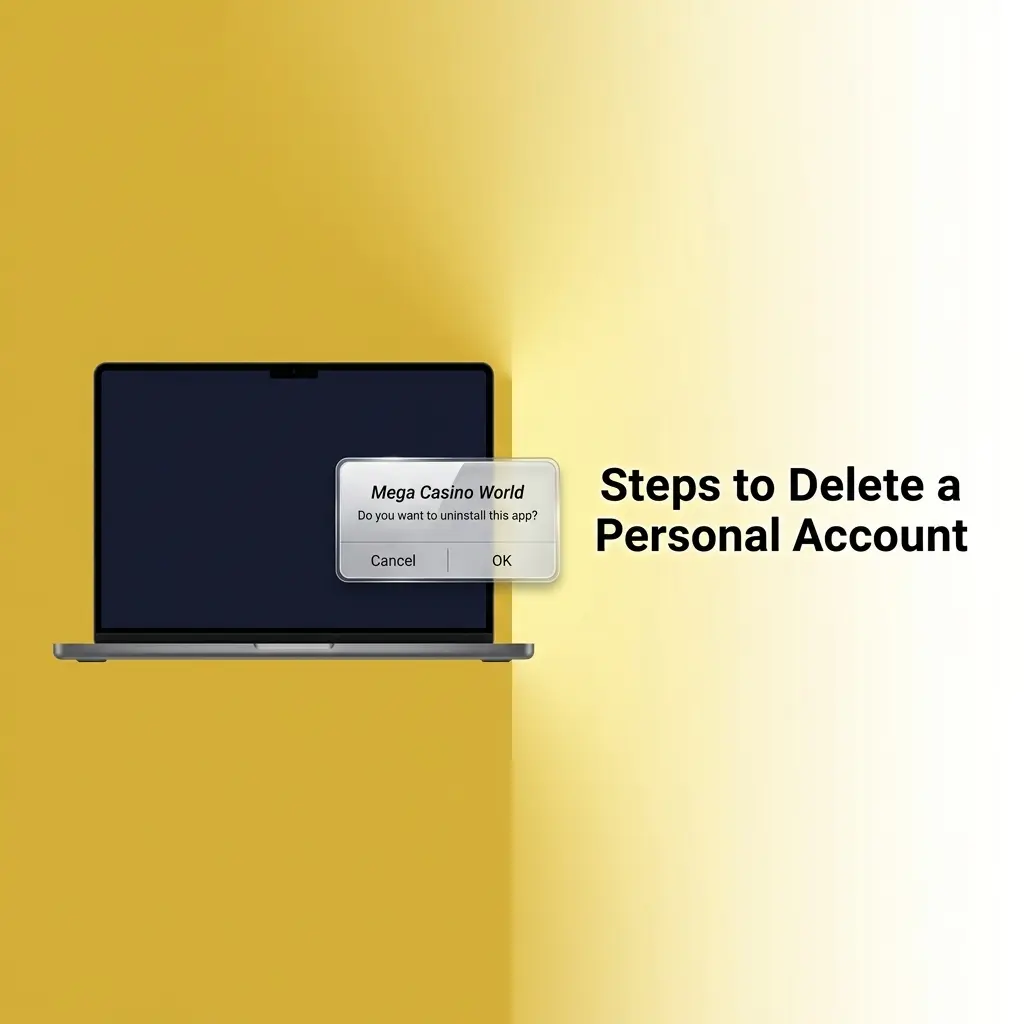 Steps to delete a personal gambling account: account settings, close account, self-exclusion, and verification confirmation.