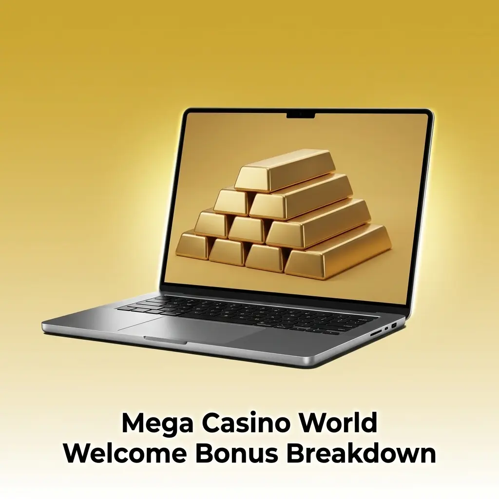 Mega Casino World welcome bonus table showing casino and sportsbook first deposit offers for Bangladesh players