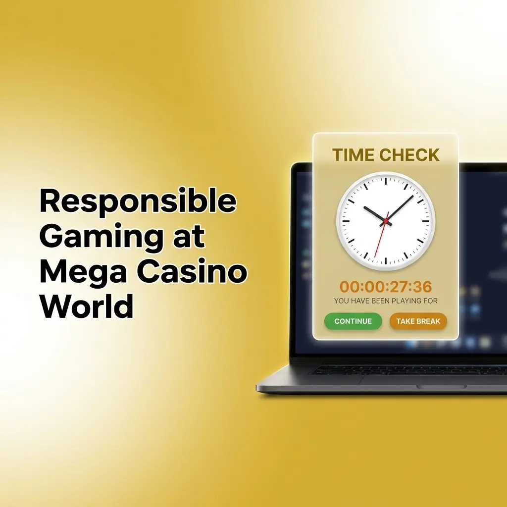 Responsible Gaming tools at Mega Casino World: deposit limits, loss limits, self-exclusion, session reminders, and age verification.